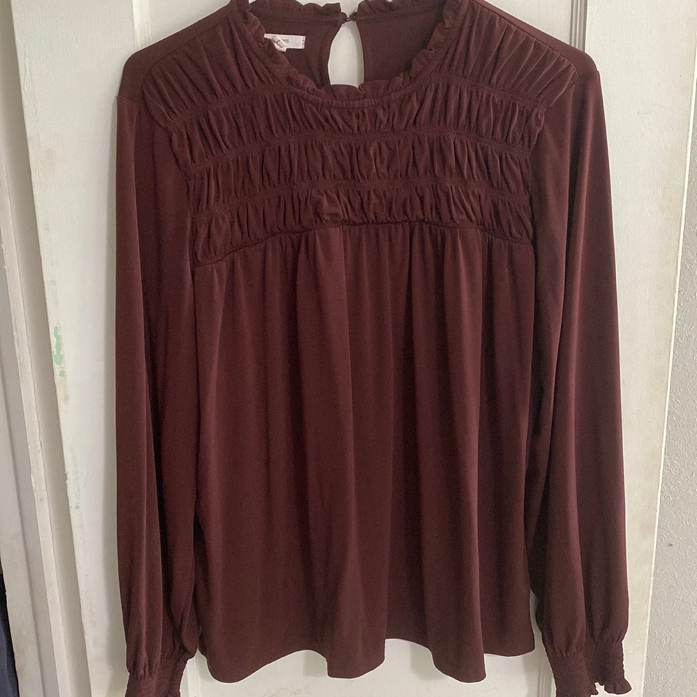 Maroon Long Sleeve Blouse